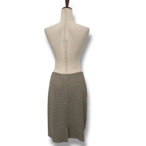 St. John Collection Pencil Skirt Size 10 Tan Blue Tweed Knit Pull On Stretch EUC - Picture 5 of 7